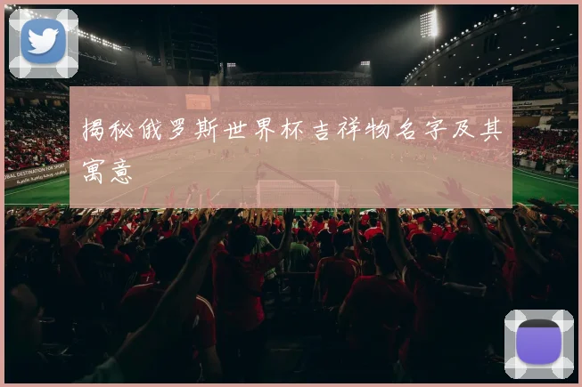 揭秘俄罗斯世界杯吉祥物名字及其寓意